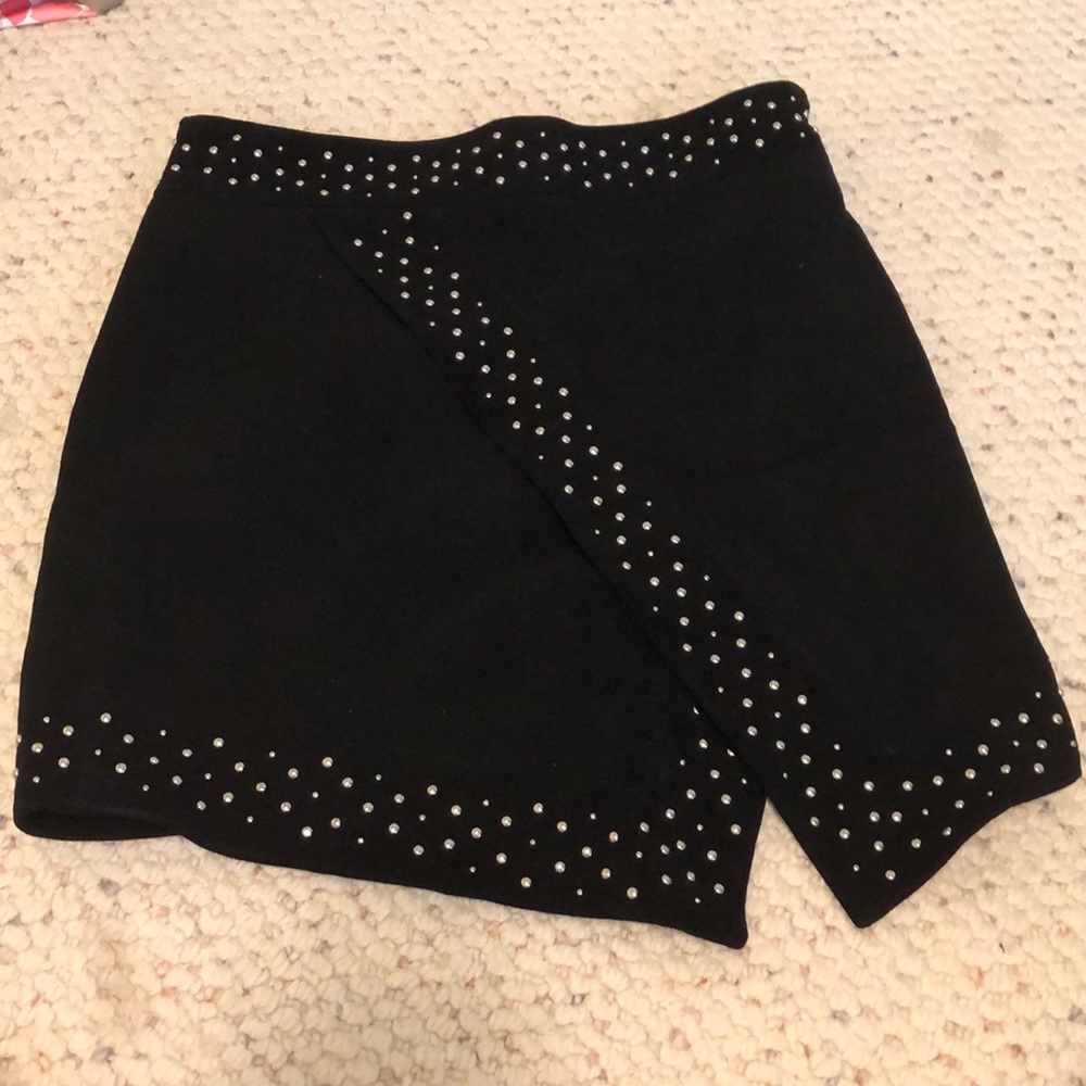 Black intermix mini skirt